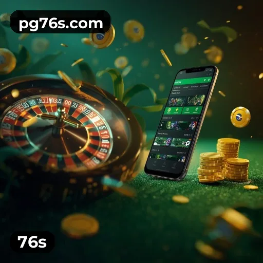 76s App home screen with mobile slots and casino categories